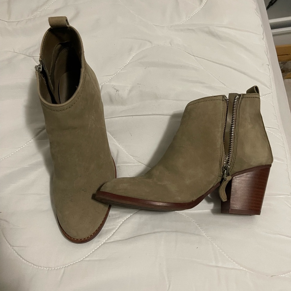 Aldo olive suede ankle boot